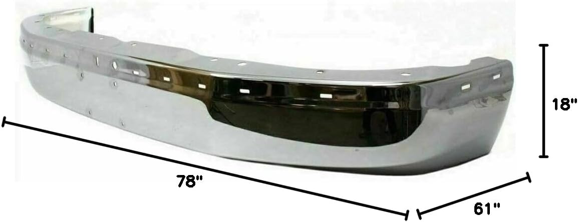 Front & Rear Bumper Chrome Steel + Upper Cover Textured Direct Replacement Compatible With 2003-2023 Chevrolet Express/GMC Savana 1500 2500 3500 GM1103142 GM1000693 GM1002459