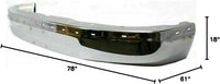 Front & Rear Bumper Chrome Steel + Upper Cover Textured Direct Replacement Compatible With 2003-2023 Chevrolet Express/GMC Savana 1500 2500 3500 GM1103142 GM1000693 GM1002459