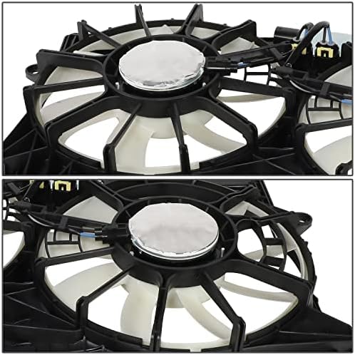 Front Dual Cooling Fan Assembly Plastic with Control Module Direct Replacement Compatible with 2014-2018 Jeep Cherokee CH3115178 68164091AH