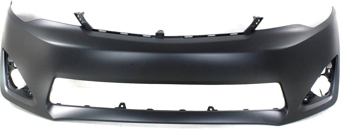 AUTOS PARTS PLUS Front Bumper Cover Primed + Lower Grille + Fog Light Cover Set Textured Right Passenger & Left Driver Side Direct Replacement Compatible With 2012-2014 Toyota Camry TO1036128
