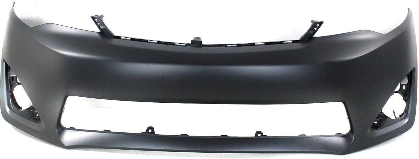 AUTOS PARTS PLUS Front Bumper Cover Primed + Lower Grille + Fog Light Cover Set Textured Right Passenger & Left Driver Side Direct Replacement Compatible With 2012-2014 Toyota Camry TO1036128