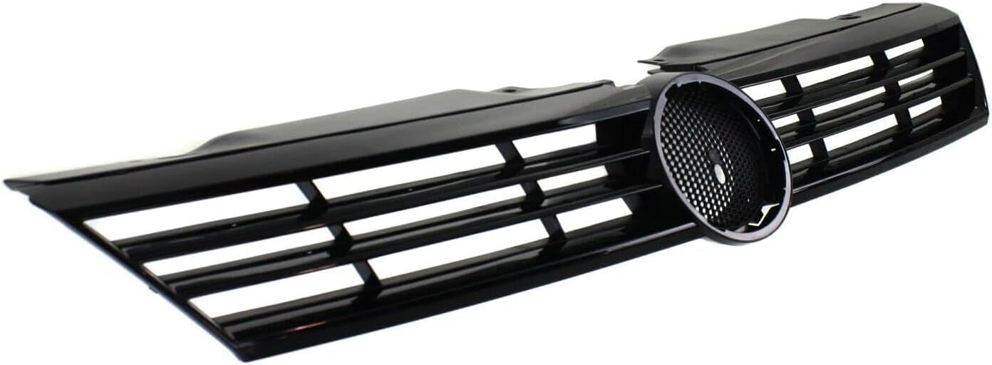 Front Grille Assembly Primed Shell And Insert Plastic Direct Replacement Compatible With 2011-2014 Volkswagen Jetta VW1200151 5C6853651QWA