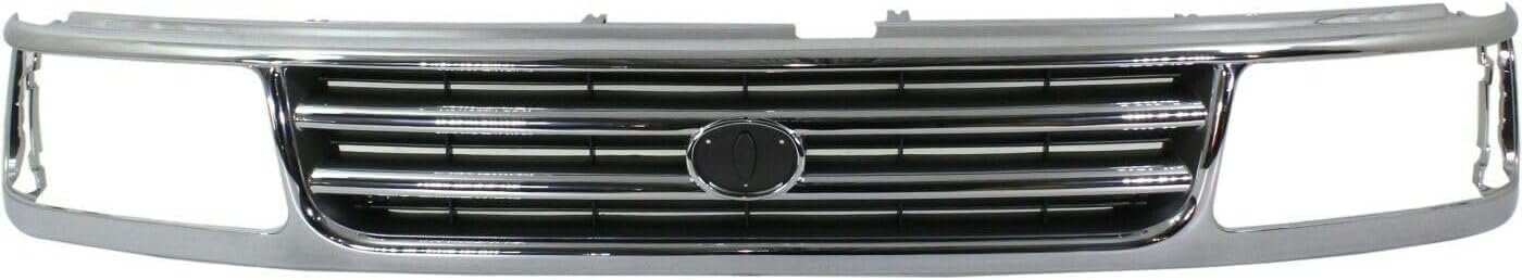 Front Grille Assembly Chrome Shell With Primed Insert Plastic Direct Replacement Compatible With 1993-1998 Toyota T100 TO1200192 5311134021