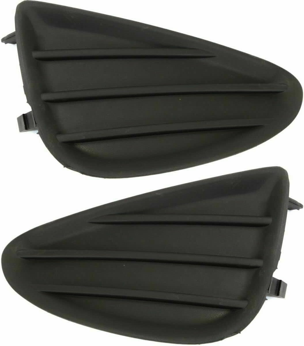 Set Of 2 Front Fog Light Cover Textured Left Driver & Right Passenger Side Direct Replacement Compatible With 2012-2014 Toyota Yaris TO1039155 TO1038155 8148152360 8148252300