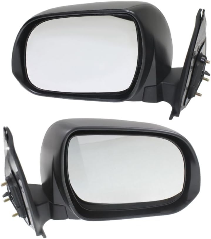 Front Mirror Manual Folding Non-Heated Textured Plastic Left Driver & Right Passenger Side Direct Replacement Compatible With 2012-2015 Toyota Tacoma TO1321281 TO1320281