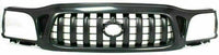 Front Bumper Primed Steel + Grille Assembly + Upper Cover + Lower Valance + Brackets Left & Right Side Direct Replacement Compatible With 2001-2004 Toyota Tacoma 2WD TO1087112