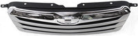 Front Bumper Upper Grille Silver Shell With Textured Insert Direct Replacement Compatible With 2010-2012 Subaru Outback SU1200143 91121AJ04B