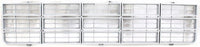 Front Grille Argent Shell And Insert + Head Lights Door Bezel Chrome Left & Right Side Direct Replacement Compatible With 1979-1980 Chevrolet/GMC C/K Series/Suburban