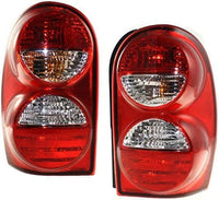 Set Of 2 Tail Light Assembly Plastic Left Driver & Right Passenger Side Direct Replacement Compatible With 2005-2007 Jeep Liberty CH2801158 CH2800158 55157060AG 55157061AG