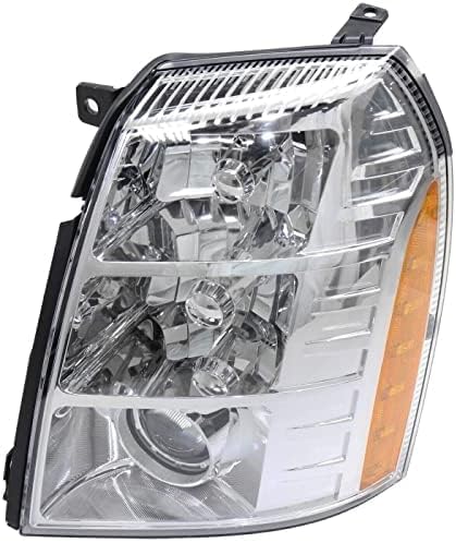 Set Of 2 Front Head Light Assembly Plastic Left Driver & Right Passenger Side Direct Replacement Compatible With 2007-2009 Cadillac Escalade GM2503291 GM2502291 25897649 25897648