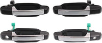 Front & Rear Exterior Door Handle Primed Bezel with Chrome Lever Left and Right Side Direct Replacement Compatible with Kia Sorento 2003-2009 KI1521112 KI1520112 KI1311112 KI1310112
