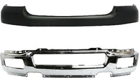 Front Bumper Face Bar Chrome Steel + Upper Cover Primed Direct Replacement Compatible With 2004-2006 Ford F-150 FO1000561 FO1002390 4L3Z17D957DA 4L3Z17757BA