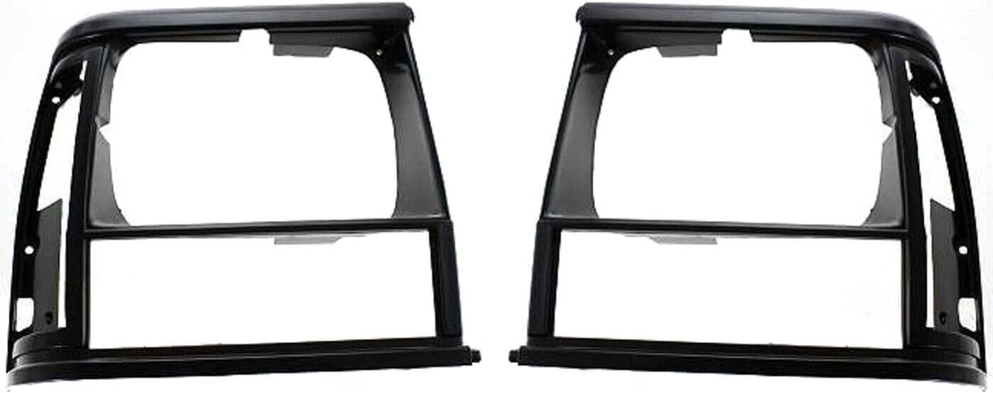 Front Header Panel + Grille + Headlight Door Bezel Primed Left Driver & Right Passenger Side Direct Replacement Compatible With 1991-1996 Jeep Cherokee CH1220107 CH1200177 CH2512124