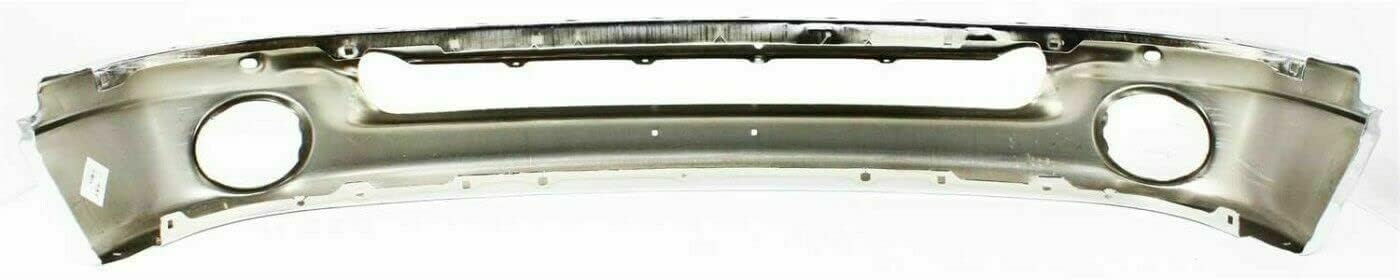 Front Bumper Face Bar Chrome + Upper Cover Primed + Molding Step Pad Direct Replacement Compatible With 2002-2005 Dodge Ram 1500 2500 3500 CH1002383 CH1000338 CH1019102 55077946AB