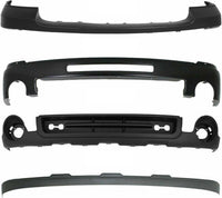 Front Bumper Steel + Upper Cover Primed + Lower Valance Air Deflector + Extension Textured Direct Replacement Compatible With 2007-2013 GMC Sierra 1500 GM1015100 GM1092211 GM1014102
