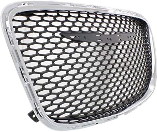 Front Grille Assembly Plastic Chrome Shell With Prime Insert Direct Replacement Compatible With 2015-2023 Chrysler 300 CH1200395 5SW16RXFAE