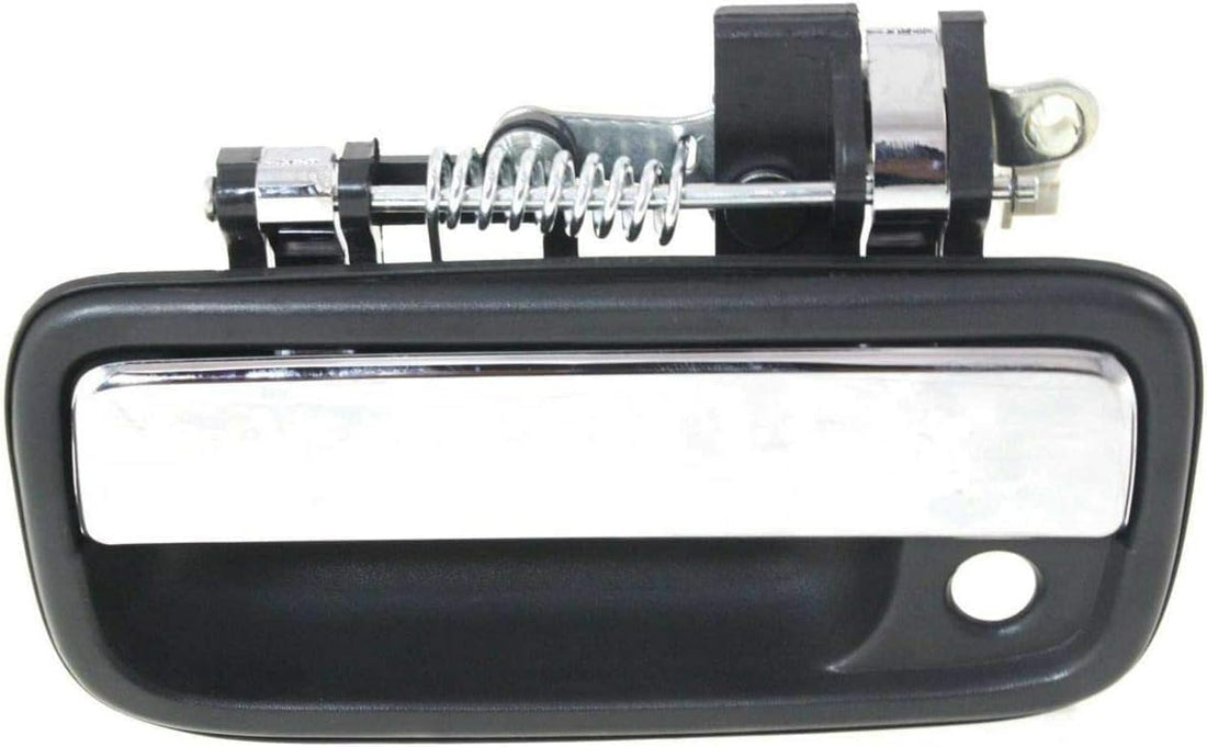 Front Exterior Door Handle Black Bezel with Chrome Lever Left Driver Side Direct Replacement Compatible with 1995-2004 Toyota Tacoma TO1310123 6922035030