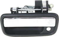 Front Exterior Door Handle Black Bezel with Chrome Lever Left Driver Side Direct Replacement Compatible with 1995-2004 Toyota Tacoma TO1310123 6922035030