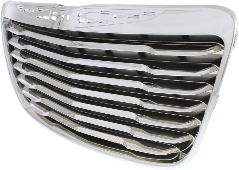 Front Grille Chrome Shell With Painted Black Insert Plastic With Chrome Trim Direct Replacement Compatible With 2011-2014 Chrysler 300 CH1200351 68127942AE