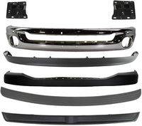 Front Bumper Steel + Upper Cover + Lower Valance + Inner Filler + Step Pad Molding + Brackets Left & Right Side Direct Replacement Compatible With 2006-2008 Dodge Ram 1500 2500 3500