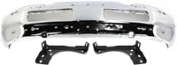 Front Bumper Face Bar Chrome Steel + Inner Brackets Left Driver & Right Passenger Side Direct Replacement Compatible With 1997-2001 Dodge Ram 1500/1997-2002 2500 3500 CH1002256
