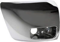 Front Bumper End Cap Chrome Plastic With Fog Light Holes Right Passenger Side Direct Replacement Compatible With 2007-2013 Chevrolet Silverado 1500 GM1005156 20985758