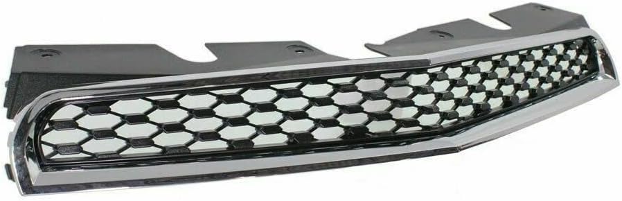 Front Grille Chrome Shell With Primed Insert Direct Replacement Compatible With 2010-2015 Chevrolet Equinox GM1200622 25798744