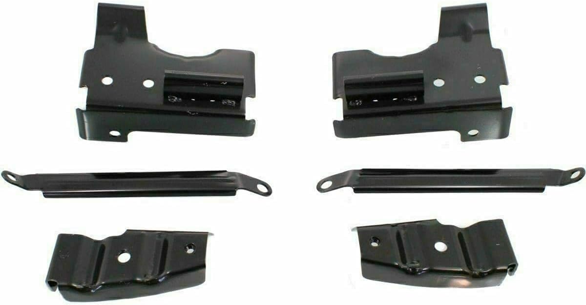 AUTOS PARTS PLUS Front Bumper Chrome Steel With Brackets + Lower Valance Primed With Fog Light Holes Direct Replacement Compatible With GMC Sierra 1500 2500HD 3500 2003-2006 GM1002463 GM1000684