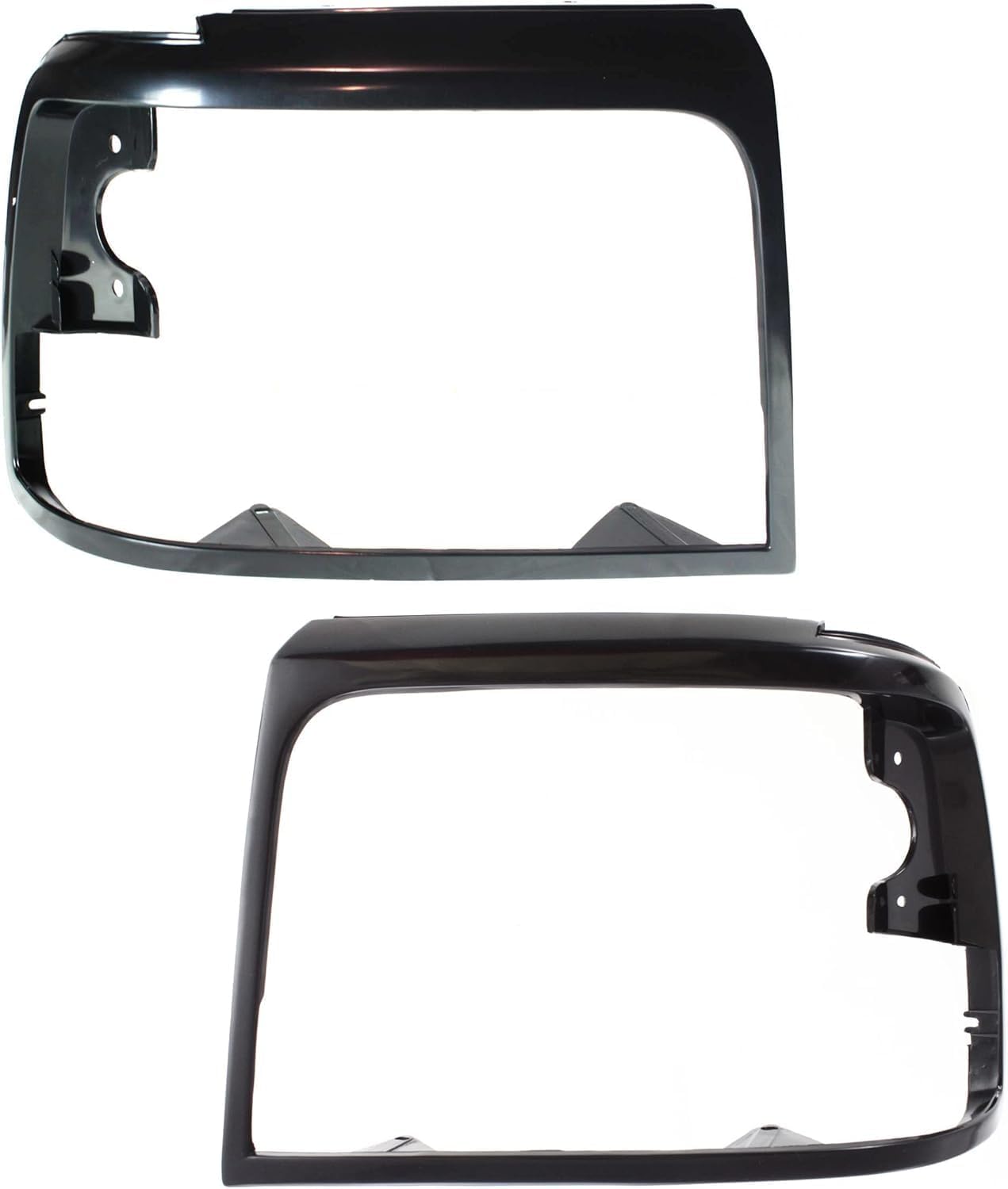 Set Of 2 Front Head Light Door Bezel Primed Left Driver & Right Passenger Side Direct Replacement Compatible With 1992-1997 Ford F-Series ‎FO2513135 FO2512131 F3TZ13064AAA