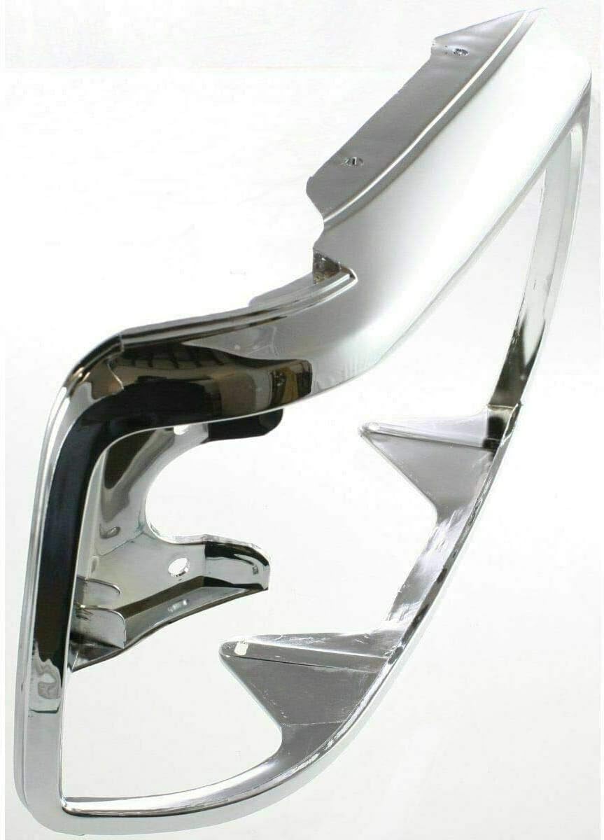 Set Of 2 Front Head Light Door Bezel Chrome Steel Left Driver & Right Passenger Side Direct Replacement Compatible With 1992-1997 Ford F-Series FO2512130 FO2513131 F2TZ13064C