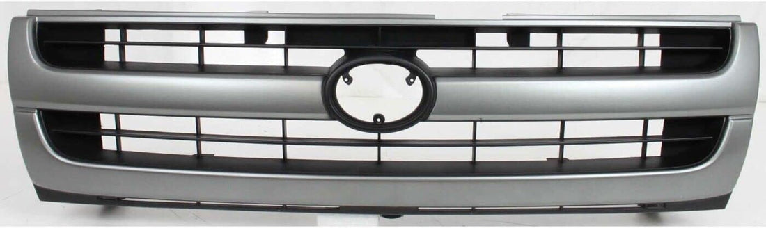 AUTOS PARTS PLUS Front Grille Silver Shell With Painted Black Insert + Headlights + Corner Lamps Assembly Left Driver & Right Passenger Side Direct Replacement Compatible With 1997-2000 Toyota Tacoma