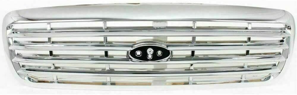 Front Grille Chrome Shell & Insert Plastic Direct Replacement Compatible With 1998-2011 Ford Crown Victoria 6W7Z8200BA-PFM