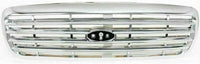 Front Grille Chrome Shell & Insert Plastic Direct Replacement Compatible With 1998-2011 Ford Crown Victoria 6W7Z8200BA-PFM