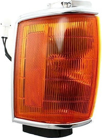 Set Of 2 Front Corner Light Assembly With Chrome Trim Left Driver & Right Passenger Side Direct Replacement Compatible With 1987-1988 Toyota Pickup / 1987-1989 Toyota 4Runner