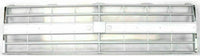 Front Bumper Chrome Without Impact Strip + Grille Silver Shell And Insert + Headlamp Bezels Right & Left Side Direct Replacement Compatible With Chevrolet/GMC C/K-Series 1985-1987