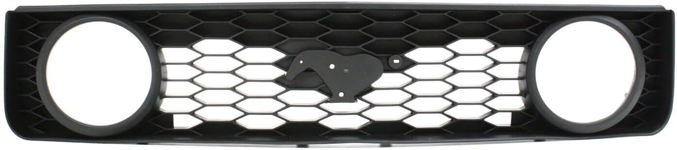 Front Bumper Cover Primed + Upper Grille Black Shell With Honeycomb Insert + Lower Textured Gray Direct Replacement Compatible With 2005-2009 Ford Mustang FO1000575 FO1200422