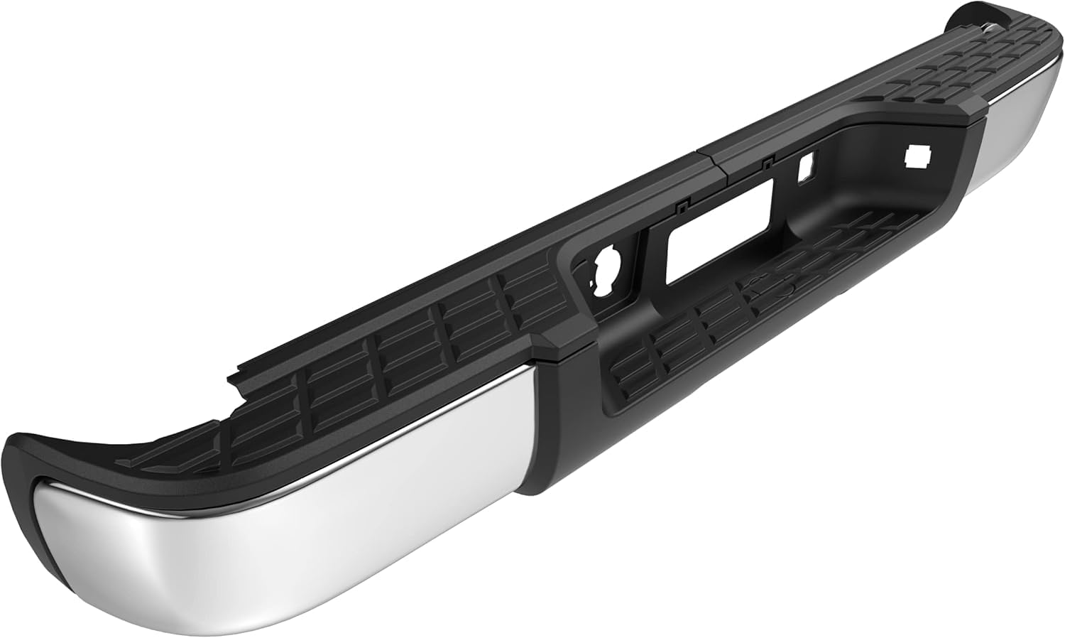 AUTOS PARTS PLUS Rear Step Bumper Assembly Chrome Without Parking Aid Sensor Holes Direct Replacement Compatible With Chevrolet Silverado & GMC Sierra 1500 2007-2013 GM1103147 7T1Z17906BA