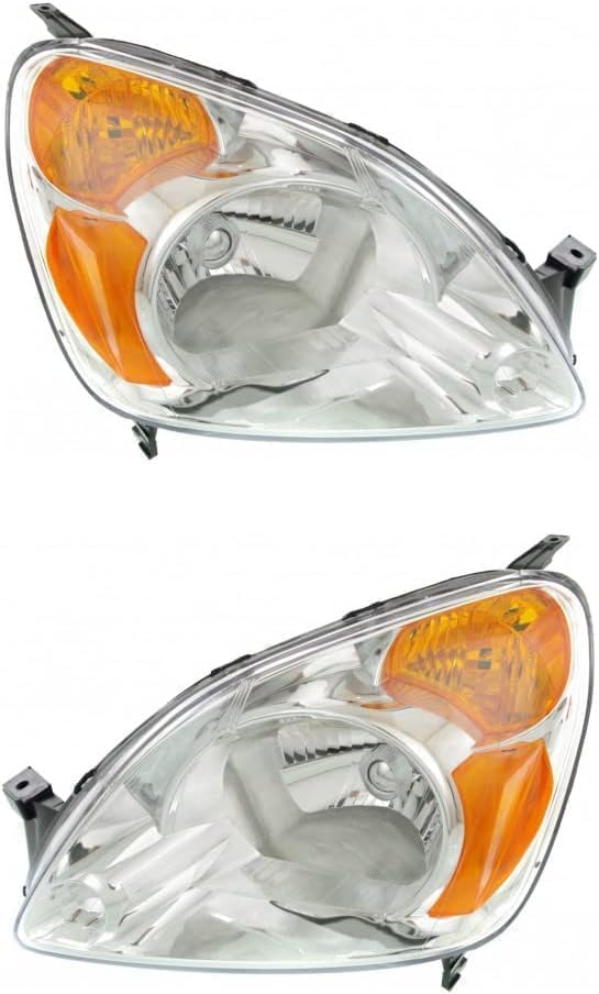 Set Of 2 Front Headlight Lens And Housing Right Passenger & Left Driver Side Direct Replacement Compatible With 2002-2004 Honda CR-V HO2518104 HO2519104 33151S9AA01 33101S9AA01