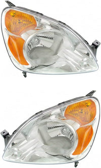 Set Of 2 Front Headlight Lens And Housing Right Passenger & Left Driver Side Direct Replacement Compatible With 2002-2004 Honda CR-V HO2518104 HO2519104 33151S9AA01 33101S9AA01