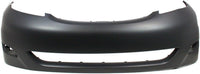 Front Bumper Cover Primed + Upper Grille Insert + Molding Black + Head Lights Left Driver & Right Passenger Side Direct Replacement Compatible with 2006-2010 Toyota Sienna