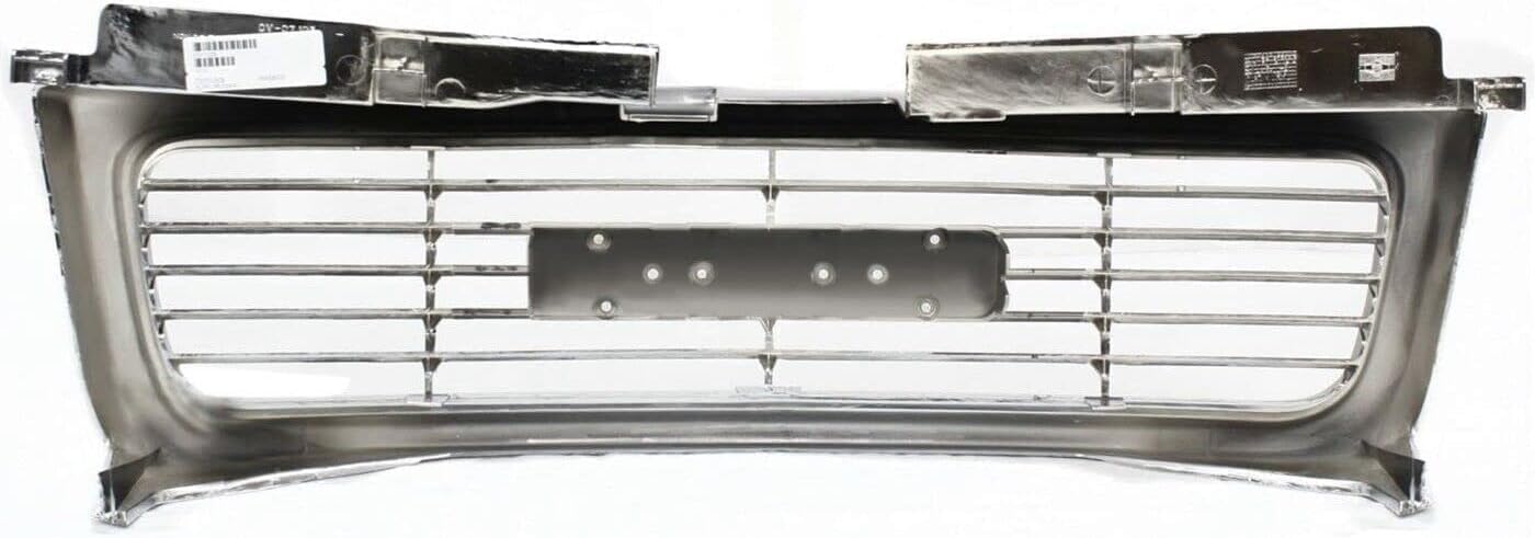 Front Grille Chrome Shell & Painted Silver Gray Insert Direct Replacement Compatible With 1998-2001 GMC Jimmy / 1998-2004 Sonoma GM1200422 19130793