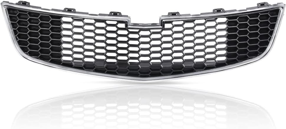 Front Bumper Grille Chrome Shell/Painted Black Insert Direct Replacement Compatible With 2011-2014 Chevrolet Cruze GM1200624 95225615