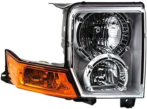 Set Of 2 Front Headlight Assembly Halogen Right Passenger & Left Driver Side Direct Replacement Compatible With 2006-2010 Jeep Commander CH2519117 CH2518117 55396536AI 55396537AI