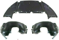 Front Engine Splash Shield Under Cover + Fender Liners Left Driver & Right Passenger Side Direct Replacement Compatible With 2012-2018 Ford Focus FO1228119 FO1248160 FO1249160