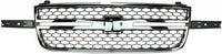 AUTOS PARTS PLUS Front Grille Chrome Without Center Bar + Moldings + Headlight Support Brackets Left Driver & Right Passenger Side Direct Replacement Compatible With 2003-2006 Chevrolet Silverado