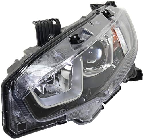 Set Of 2 Front Head Light Assembly Plastic Left Driver & Right Passenger Side Direct Replacement Compatible With 2016-2020 Honda Civic HO2503173 HO2502173 33100TBAA01 33150TBAA01