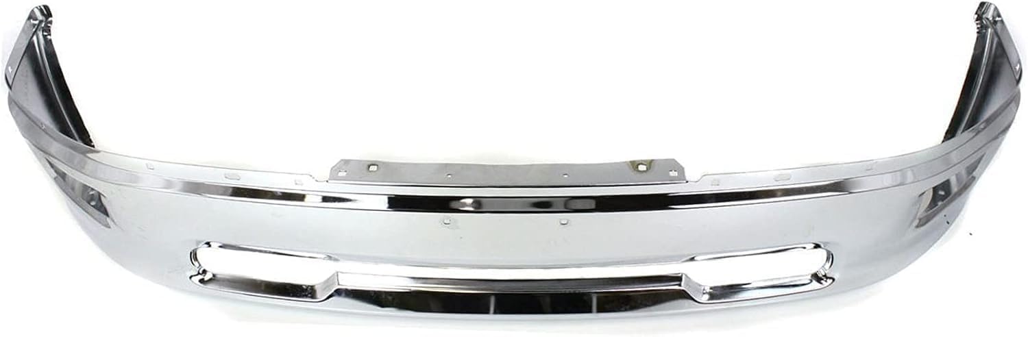 Front Bumper Face Bar Chrome Steel Direct Replacement Compatible With 2009-2012 Dodge Ram 1500 CH1002386 55112609AA 68206067AA
