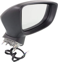 Front Power Mirror Manual Folding Non-Heated Primed Right Passenger Side Direct Replacement Compatible With 2014-2016 Mazda 3 MA1321179 BHS269121E-PFM BJT869121A