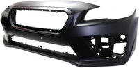 Front Bumper Cover Primed Plastic + Lower Grille + Signal Lamp + Fog Light + Trim Left & Right Side Direct Replacement Compatible With 2015-2017 Subaru WRX