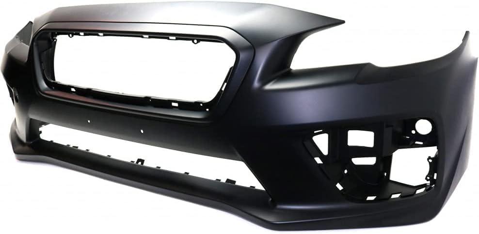 Front Bumper Cover Primed Plastic + Lower Center Grille + Fog Light Left Driver & Right Passenger Side Direct Replacement Compatible With 2015-2017